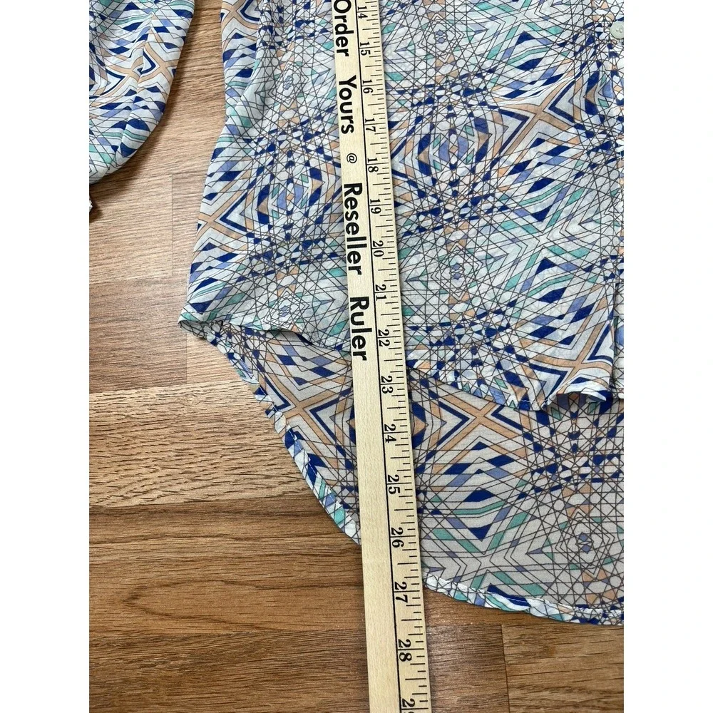 Free People Sheer Button Front Blouse Size‎ Small Roll Tab Sleeves
